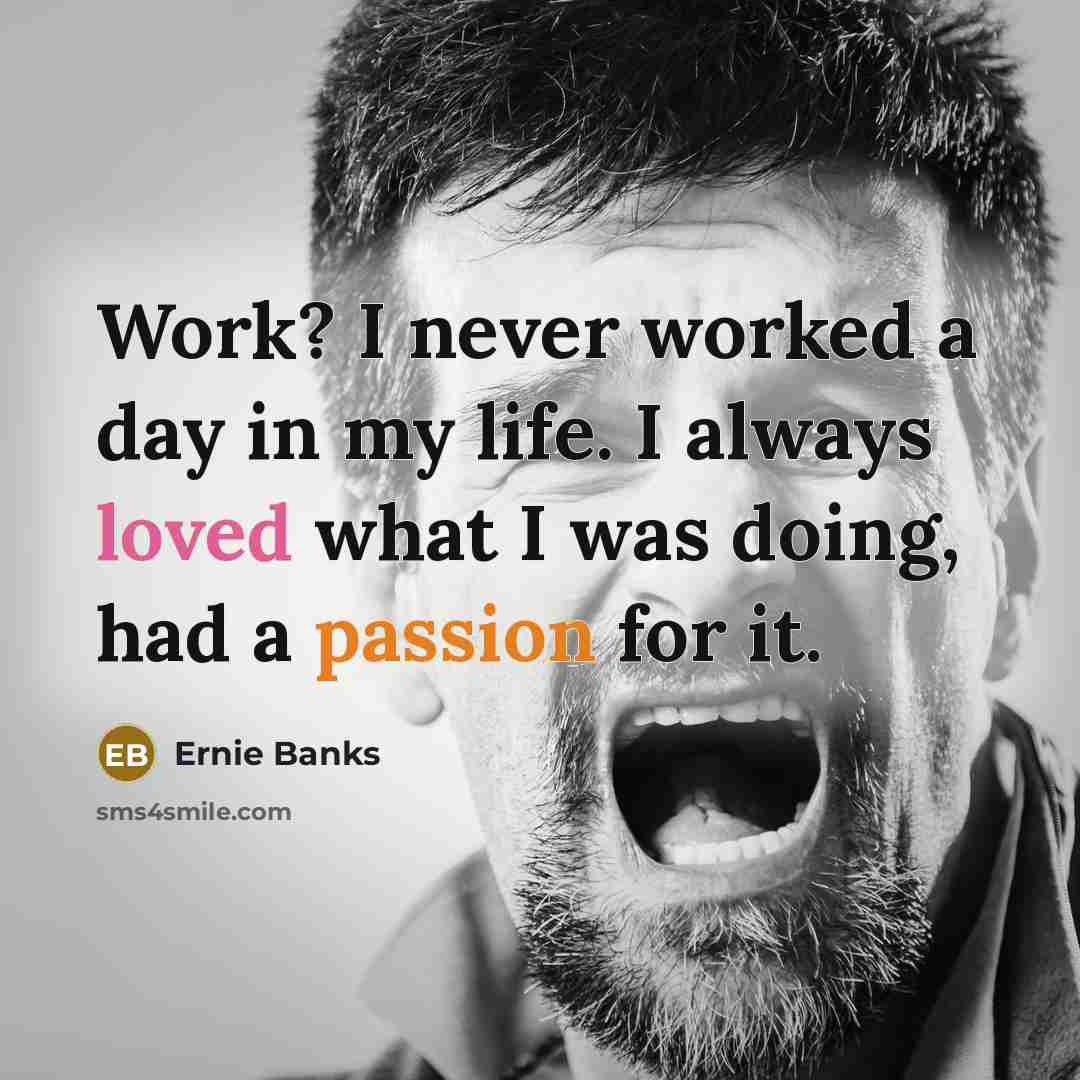 “Work? I never worked a day in my life. I…” quote by Ernie Banks