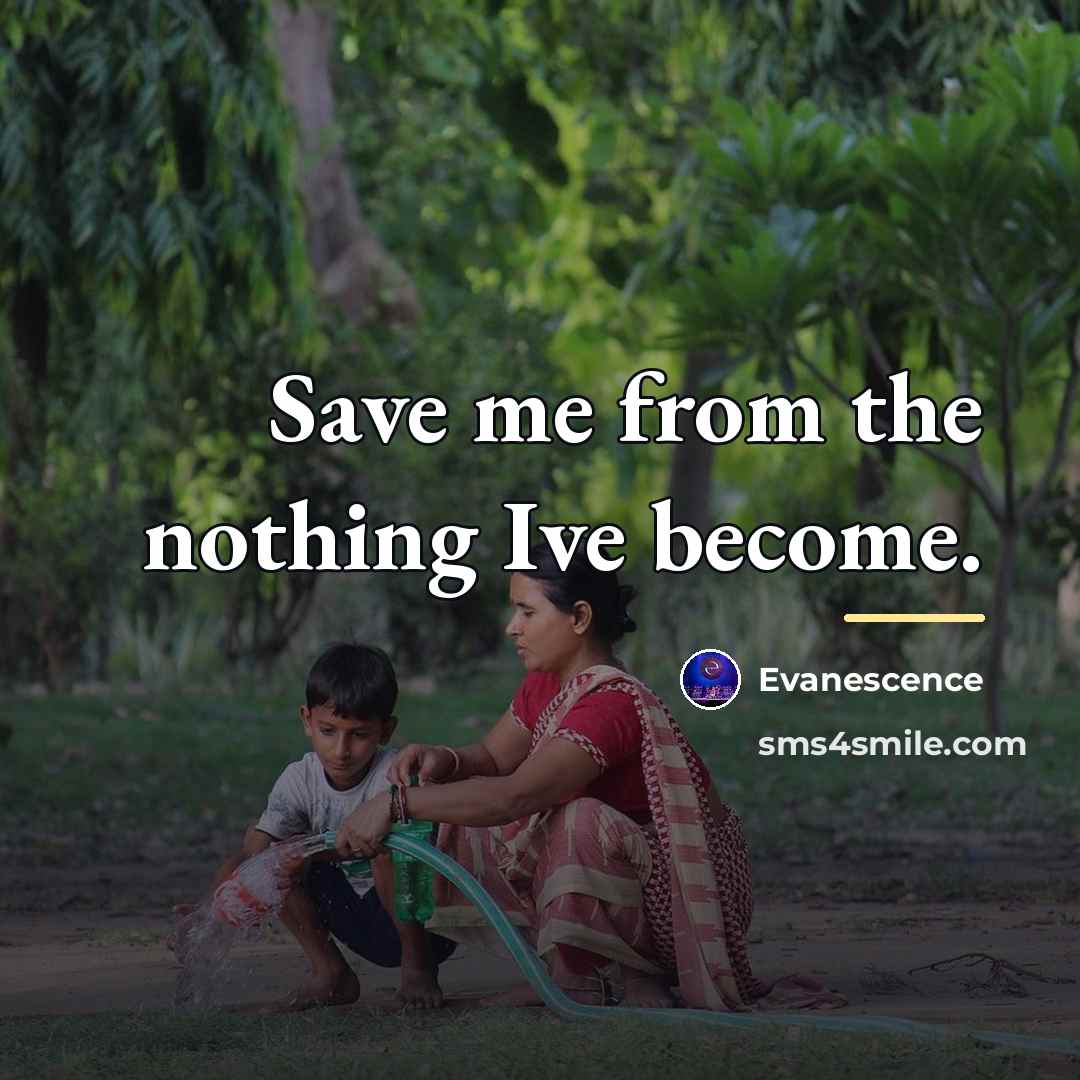 “Save me from the nothing Ive become.…” quote by Evanescence