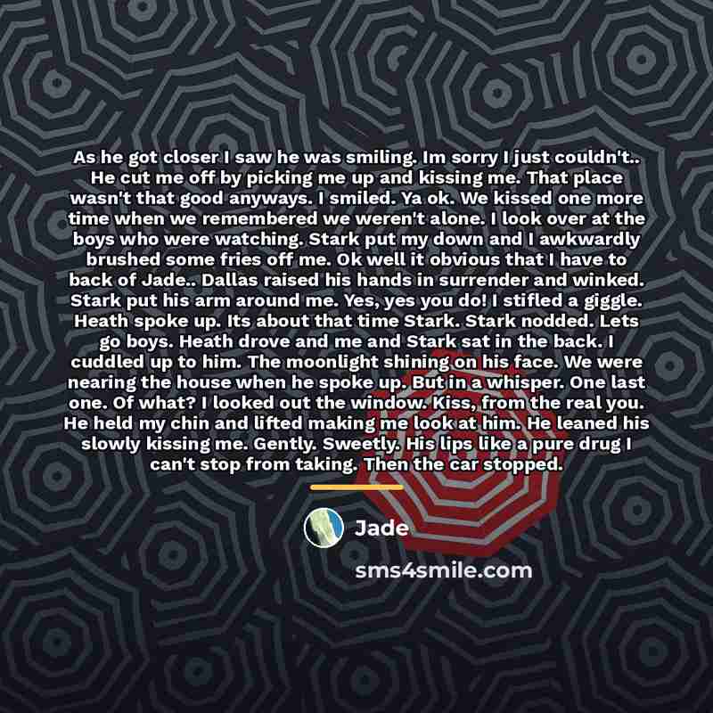 “As he got closer I saw he was smiling. Im…” quote by Jade