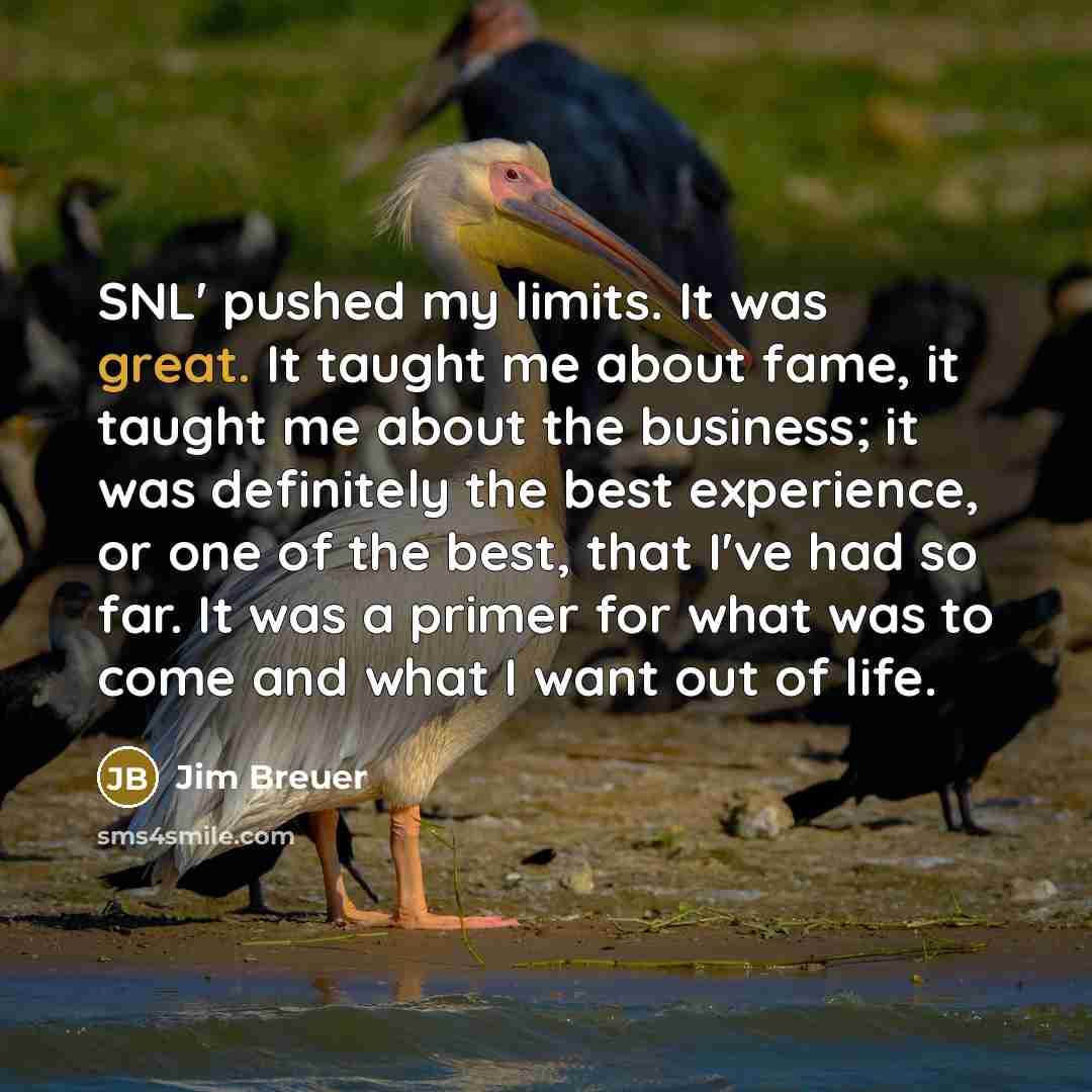 “SNL' pushed my limits. It was great. It taught me…” quote by Jim Breuer