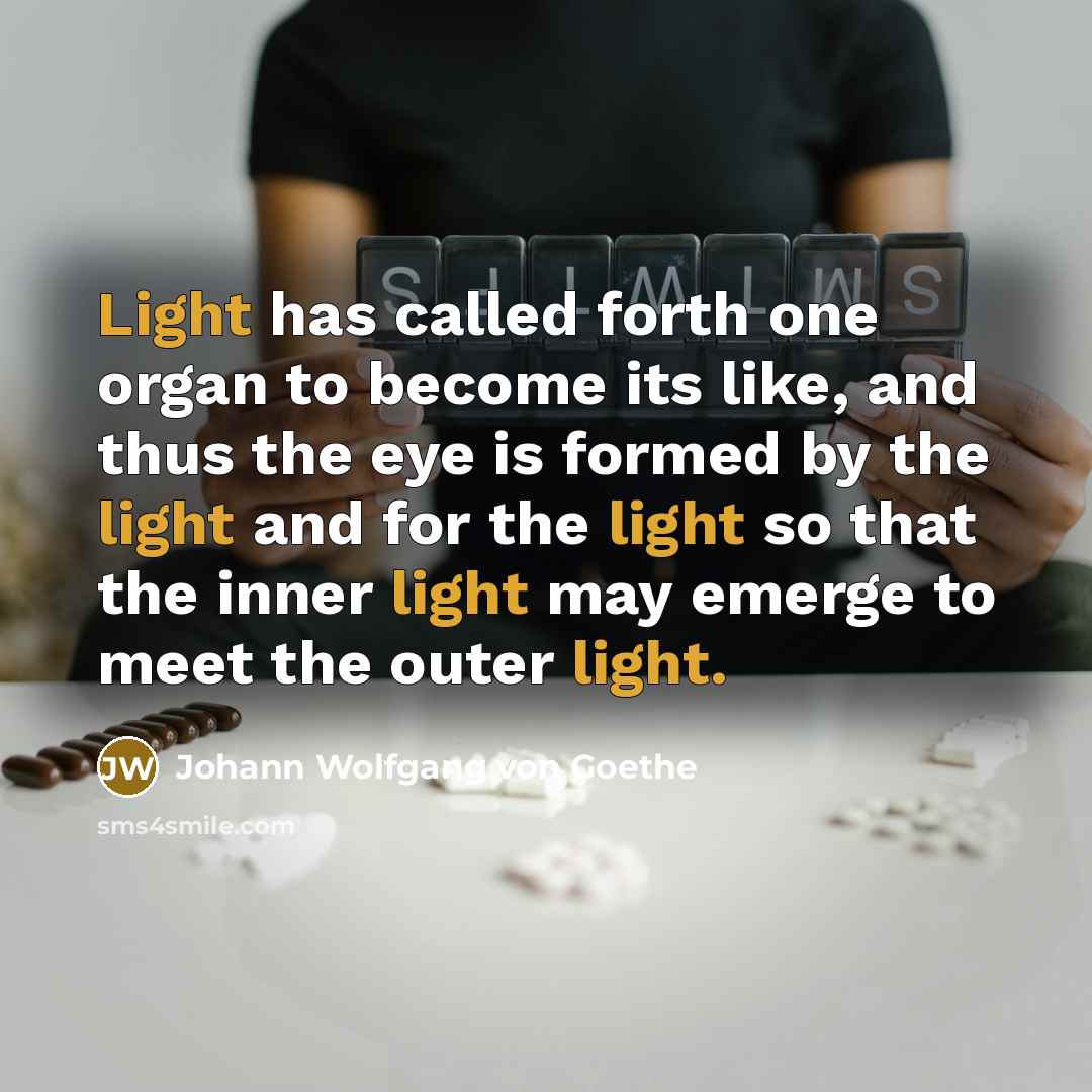 “Light has called forth one organ to become its like,…” quote by Johann Wolfgang von Goethe