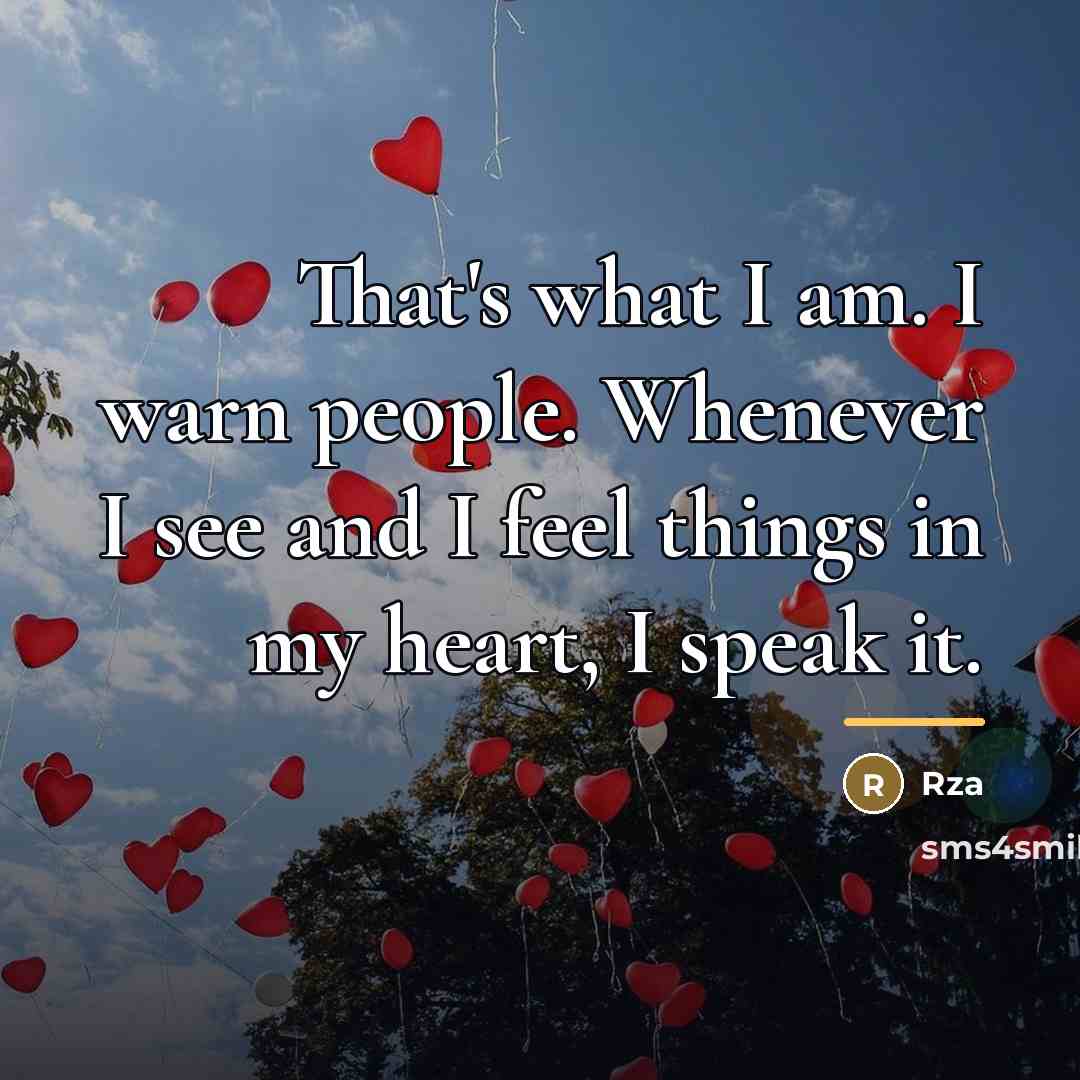 “That's what I am. I warn people. Whenever I see…” quote by RZA