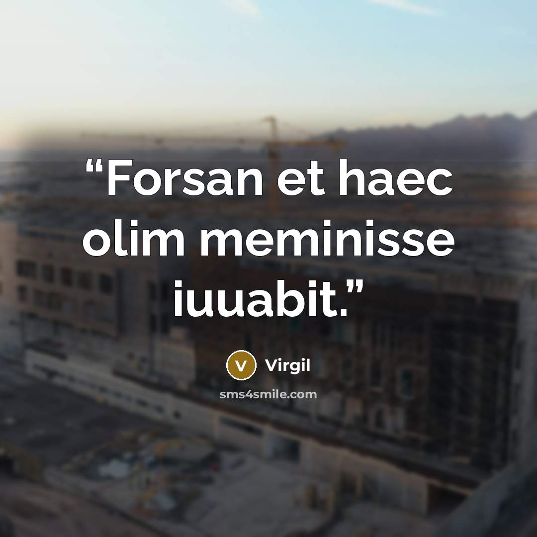 “Forsan et haec olim meminisse iuuabit.” quote by Virgil