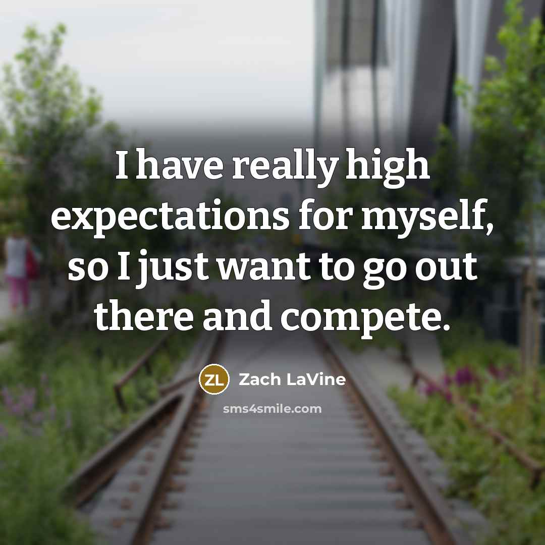 “I have really high expectations for myself, so I just…” quote by Zach LaVine