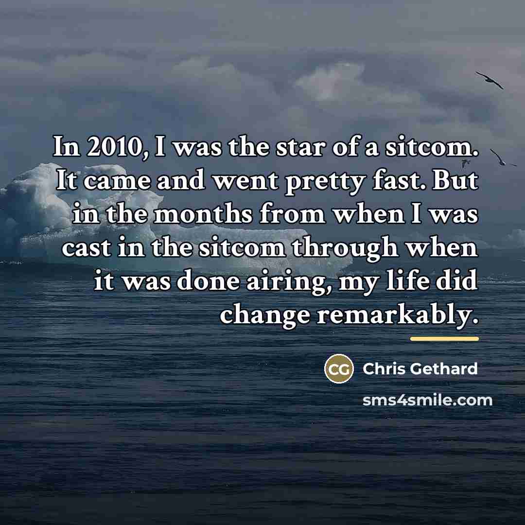 “In 2010, I was the star of a sitcom. It…” quote by Chris Gethard