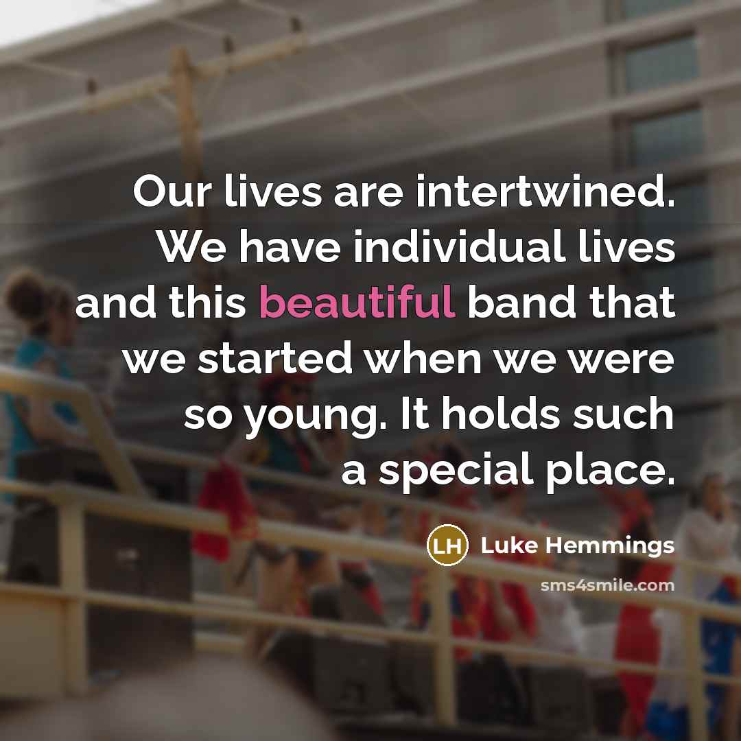 “Our lives are intertwined. We have individual lives and this…” quote by Luke Hemmings
