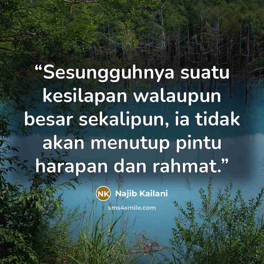 “Sesungguhnya suatu kesilapan walaupun besar sekalipun, ia tidak akan menutup pintu harapan dan rahmat.” quote by Najib Kailani