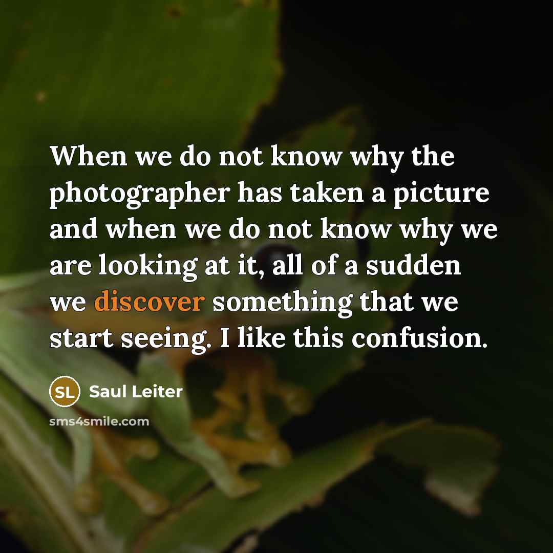 “When we do not know why the photographer has taken…” quote by Saul Leiter