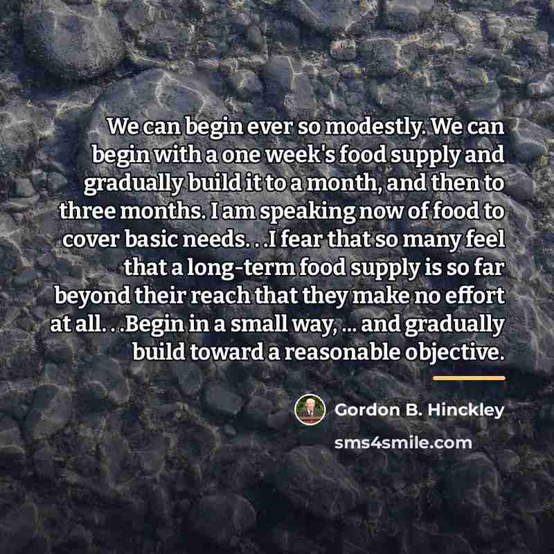“We can begin ever so modestly. We can begin with…” quote by Gordon B. Hinckley