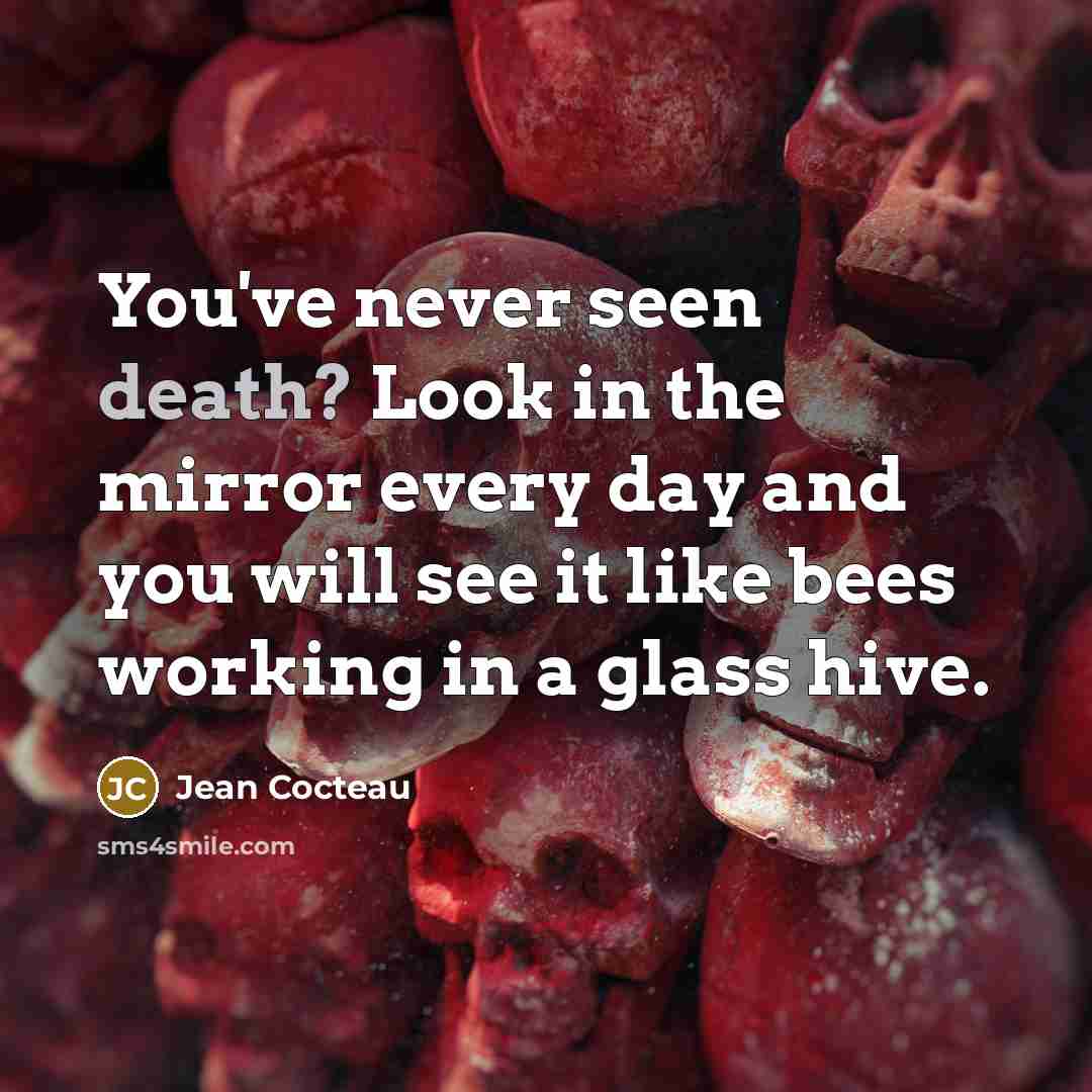 “You've never seen death? Look in the mirror every day…” quote by Jean Cocteau