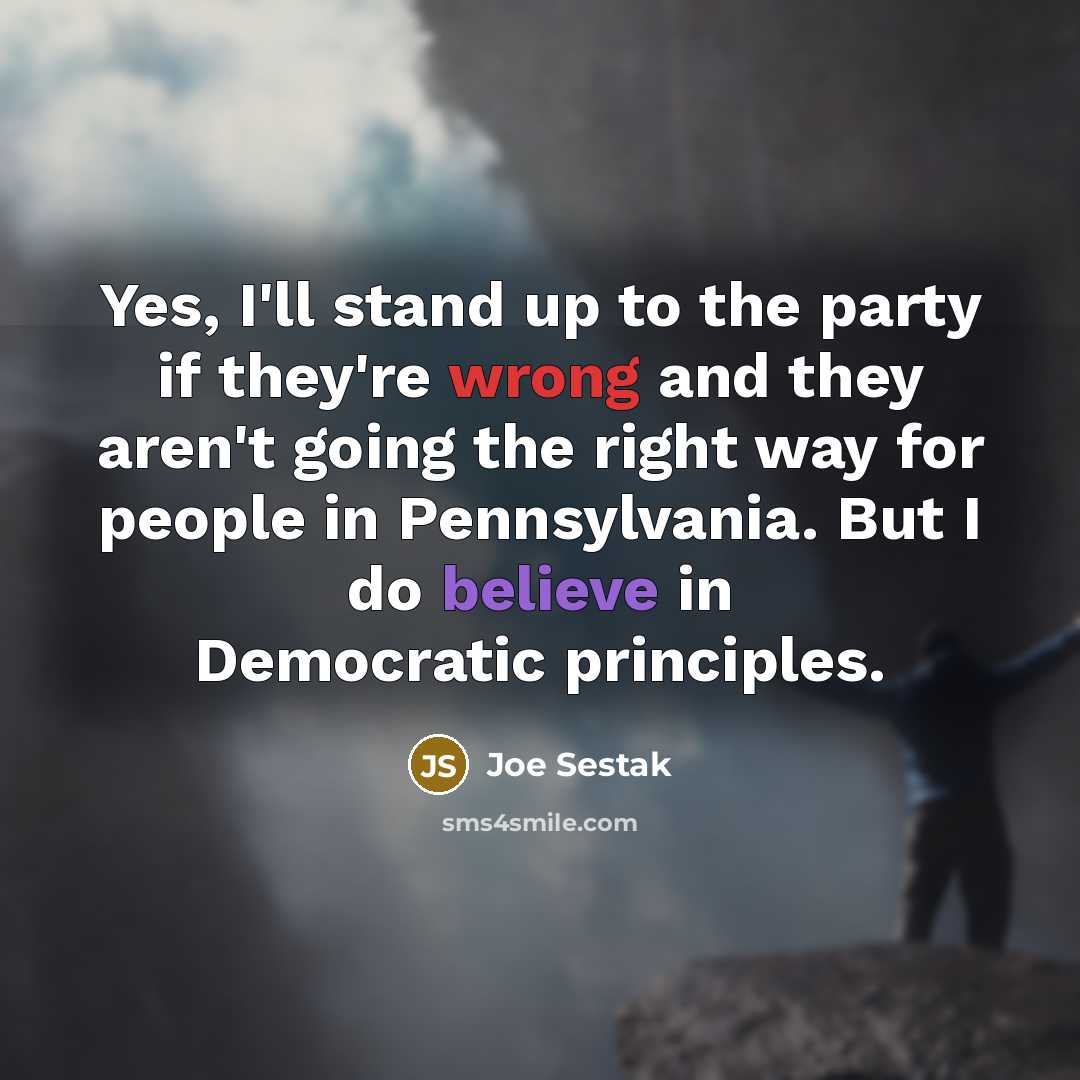 “Yes, I'll stand up to the party if they're wrong…” quote by Joe Sestak