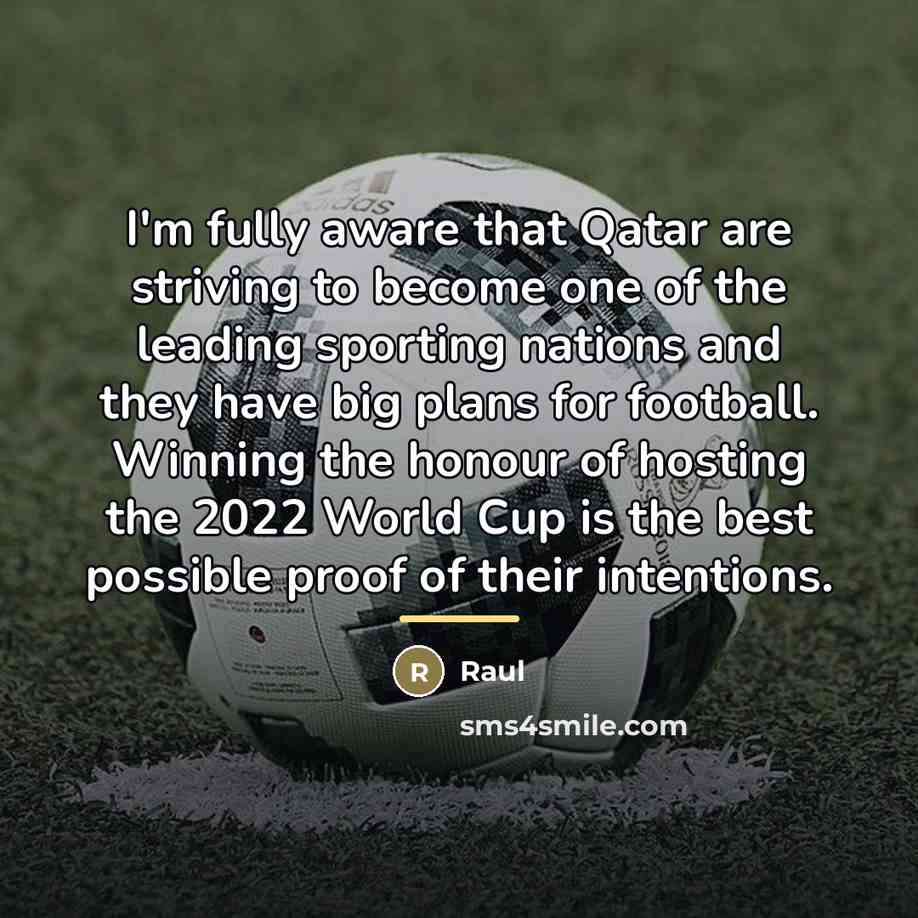 “I'm fully aware that Qatar are striving to become one…” quote by Raul