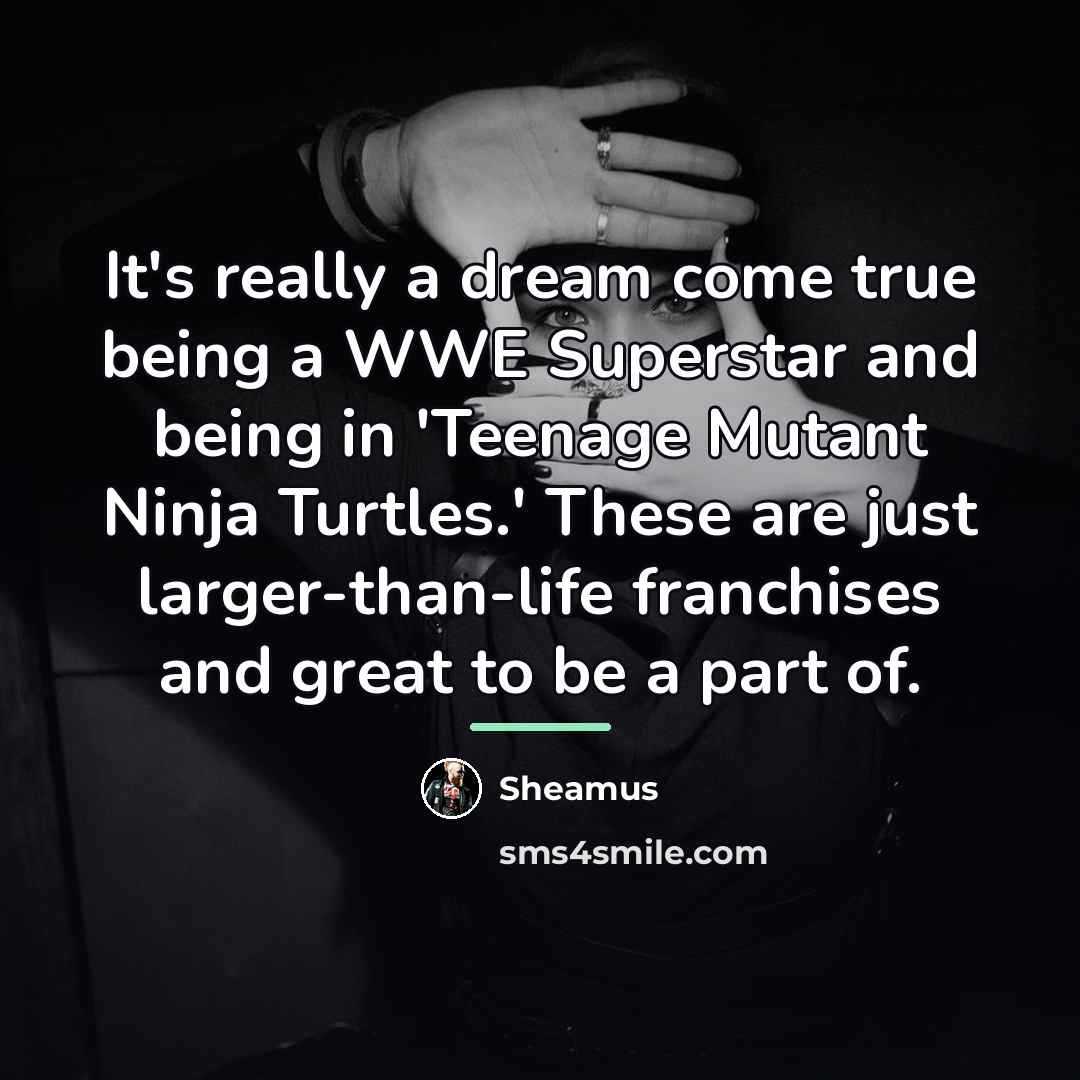 “It's really a dream come true being a WWE Superstar…” quote by Sheamus