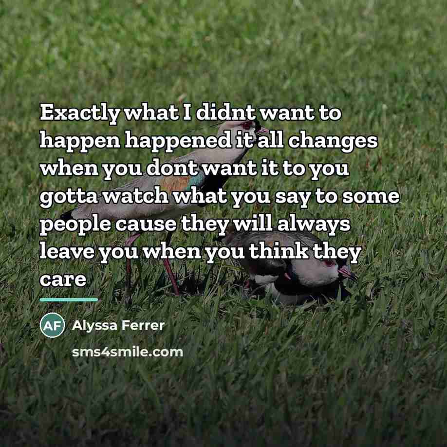 “Exactly what I didnt want to happen happened it all…” quote by Alyssa Ferrer