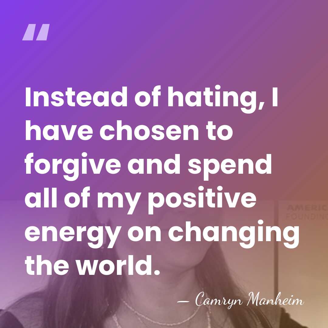 Instead of hating, I have chosen to forgive and spend all of&hellip; - Camryn Manheim