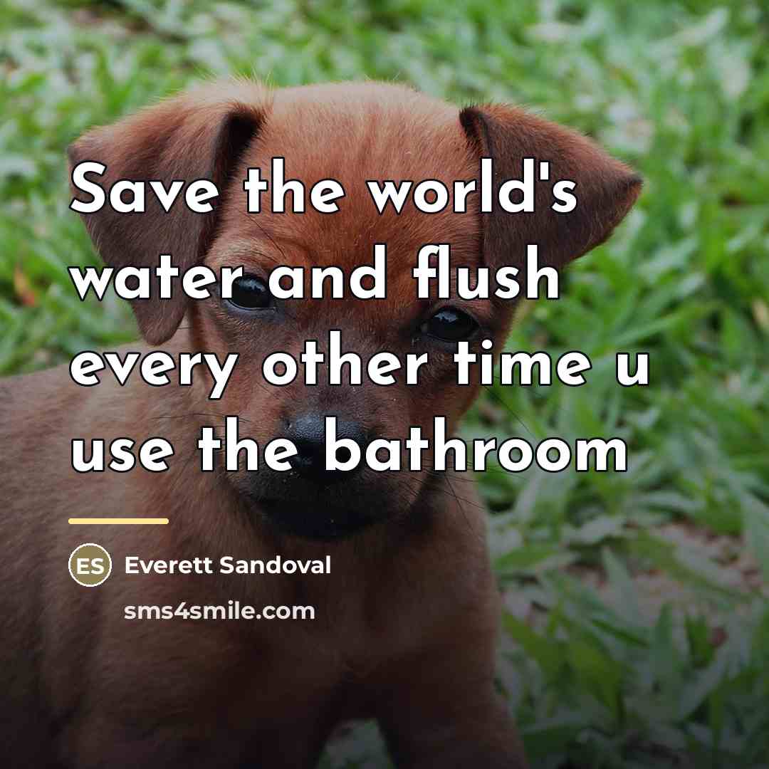 “Save the world's water and flush every other time u…” quote by Everett Sandoval