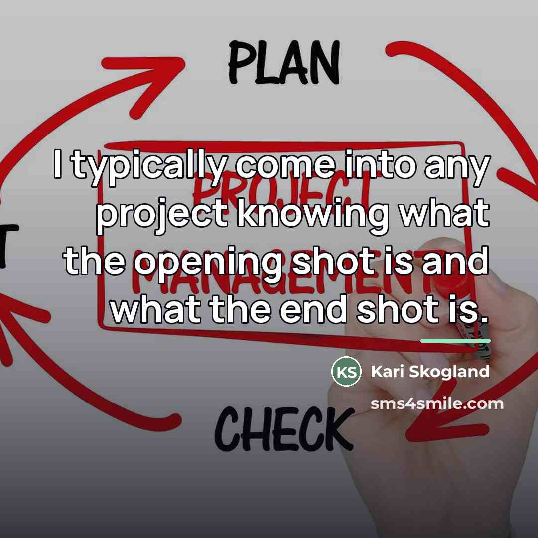 “I typically come into any project knowing what the opening…” quote by Kari Skogland