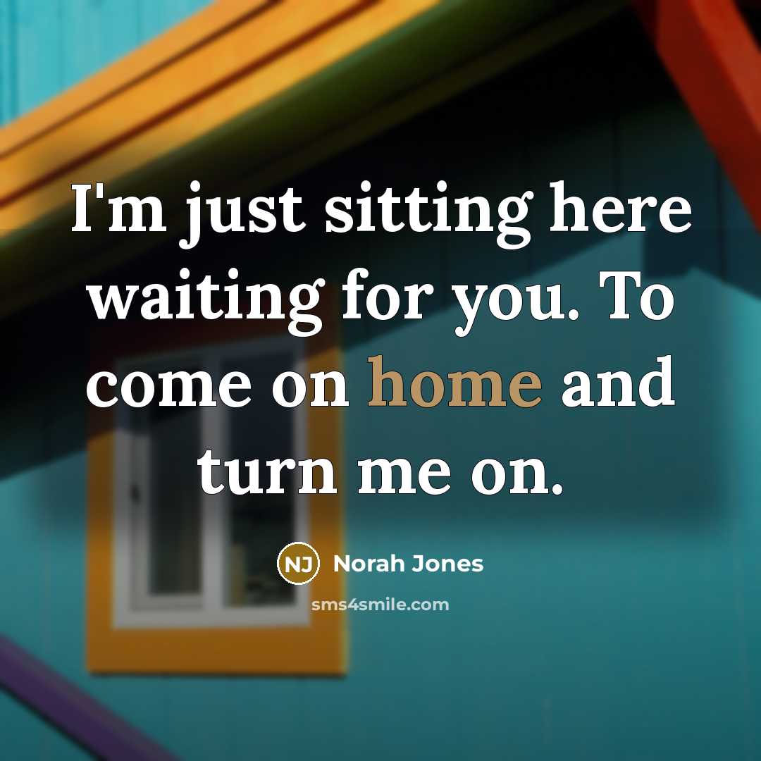 “I'm just sitting here waiting for you. To come on home and turn me on.” quote by Norah Jones