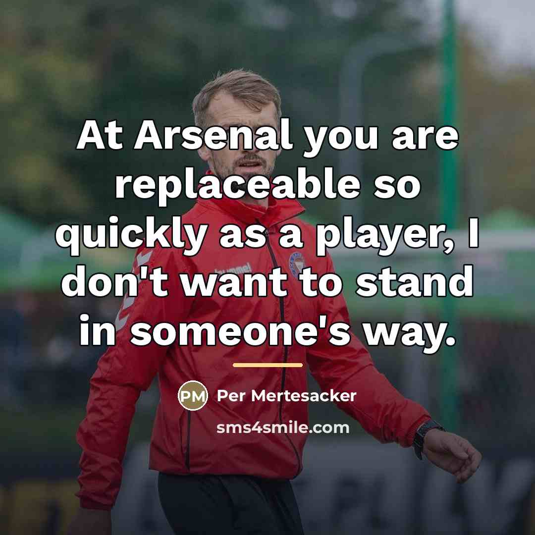 “At Arsenal you are replaceable so quickly as a player,…” quote by Per Mertesacker