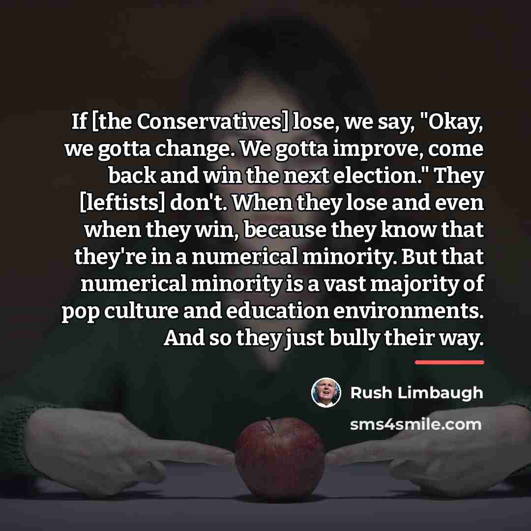 “If [the Conservatives] lose, we say, "Okay, we gotta change.…” quote by Rush Limbaugh