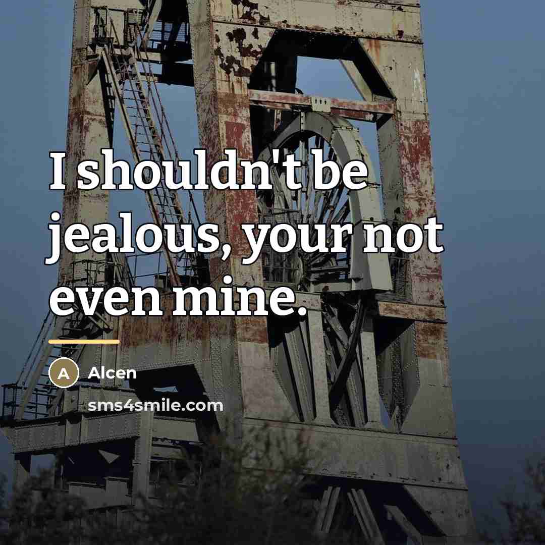 “I shouldn't be jealous, your not even mine.…” quote by Alcen