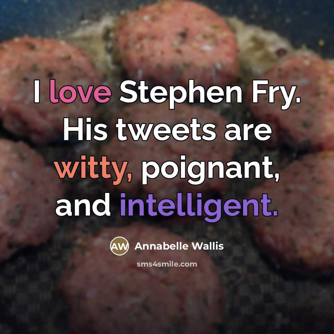“I love Stephen Fry. His tweets are witty, poignant, and…” quote by Annabelle Wallis