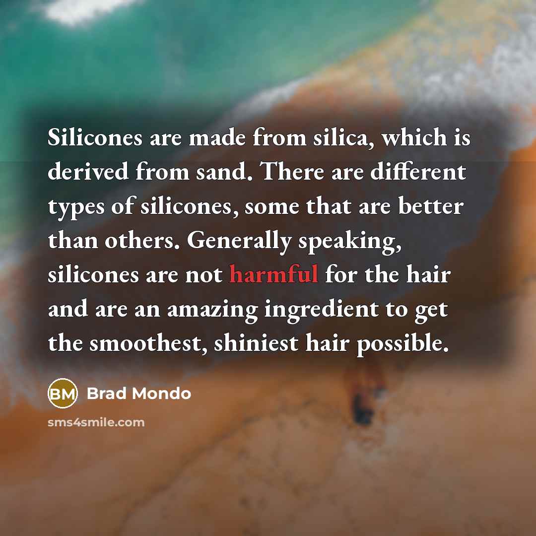 “Silicones are made from silica, which is derived from sand.…” quote by Brad Mondo