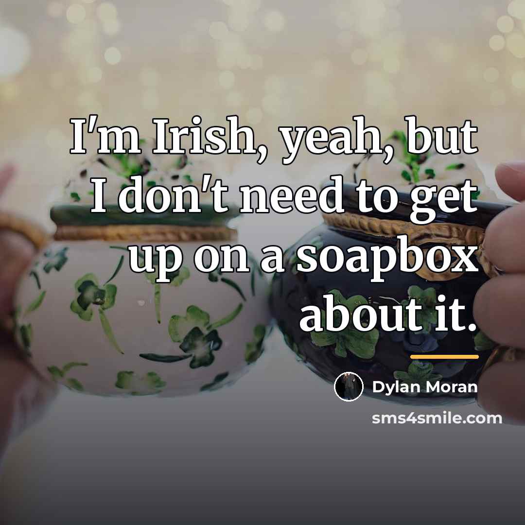 “I'm Irish, yeah, but I don't need to get up…” quote by Dylan Moran