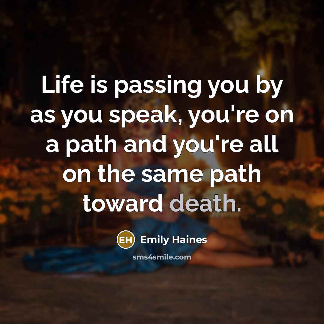 “Life is passing you by as you speak, you're on…” quote by Emily Haines
