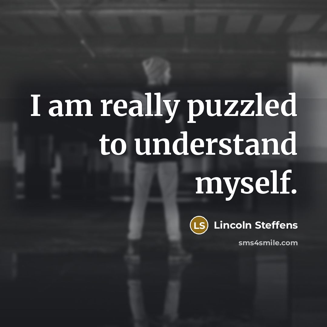 “I am really puzzled to understand myself.…” quote by Lincoln Steffens