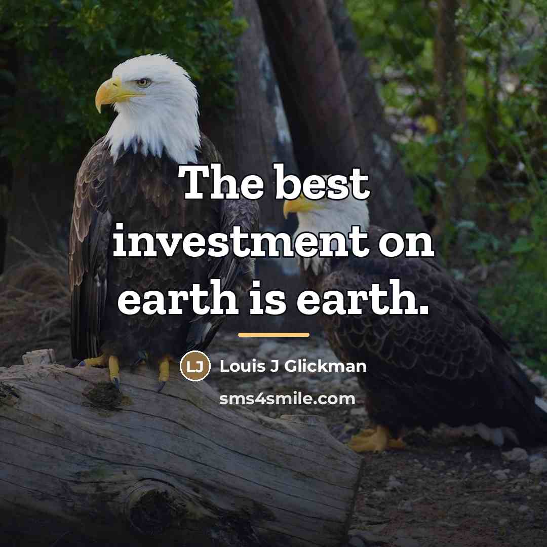 “The best investment on earth is earth.…” quote by Louis J Glickman