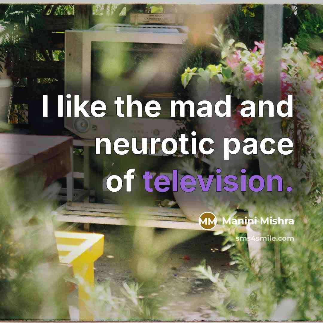 “I like the mad and neurotic pace of television.…” quote by Manini Mishra
