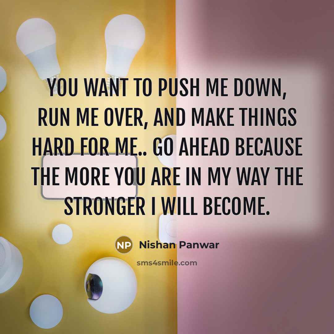 “You want to push me down, run me over, and…” quote by Nishan Panwar