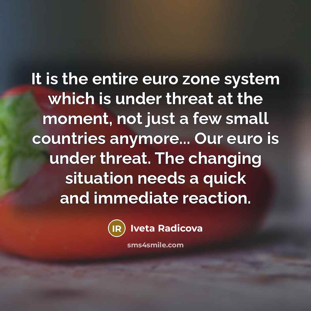 “It is the entire euro zone system which is under…” quote by Iveta Radicova