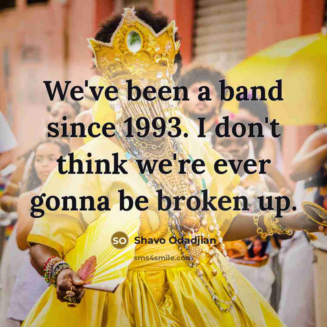 “We've been a band since 1993. I don't think we're…” quote by Shavo Odadjian