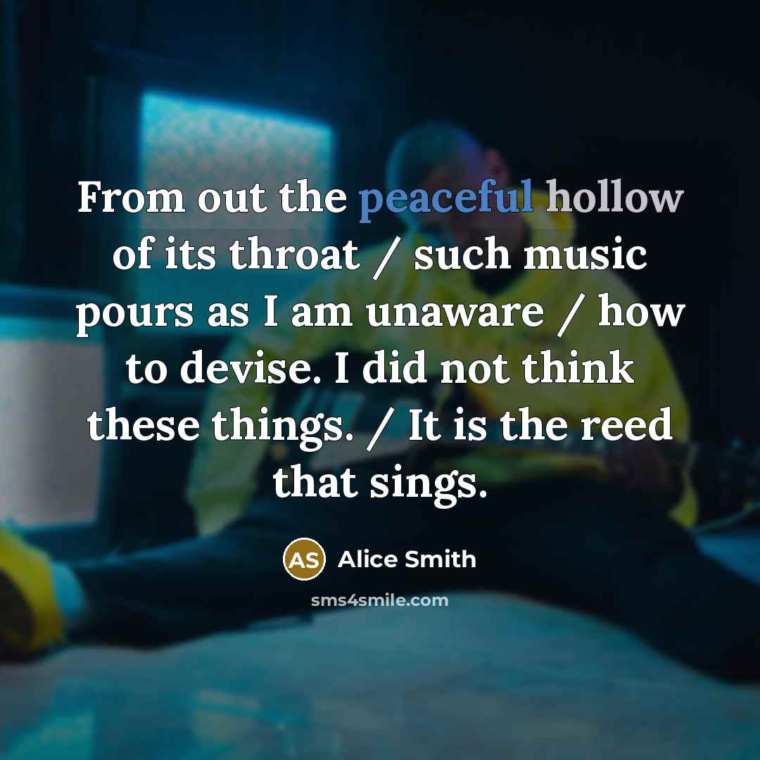 “From out the peaceful hollow of its throat / such…” quote by Alice Smith