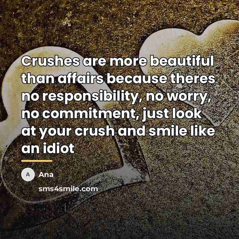 “Crushes are more beautiful than affairs because theres no responsibility,…” quote by Ana