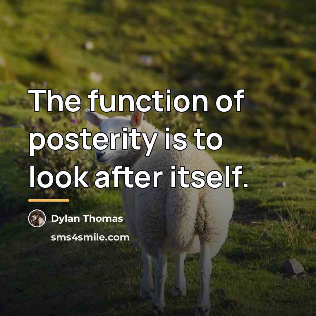 “The function of posterity is to look after itself.…” quote by Dylan Thomas