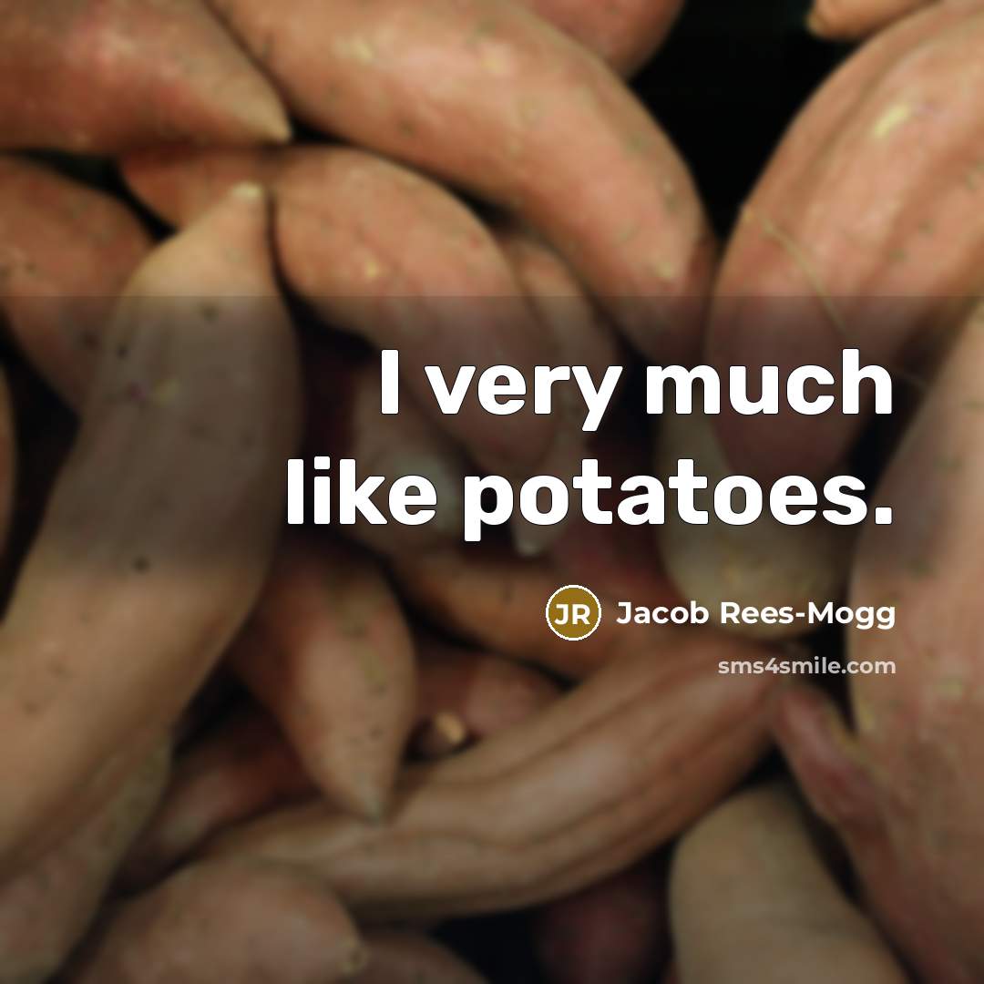 “I very much like potatoes.…” quote by Jacob Rees-Mogg