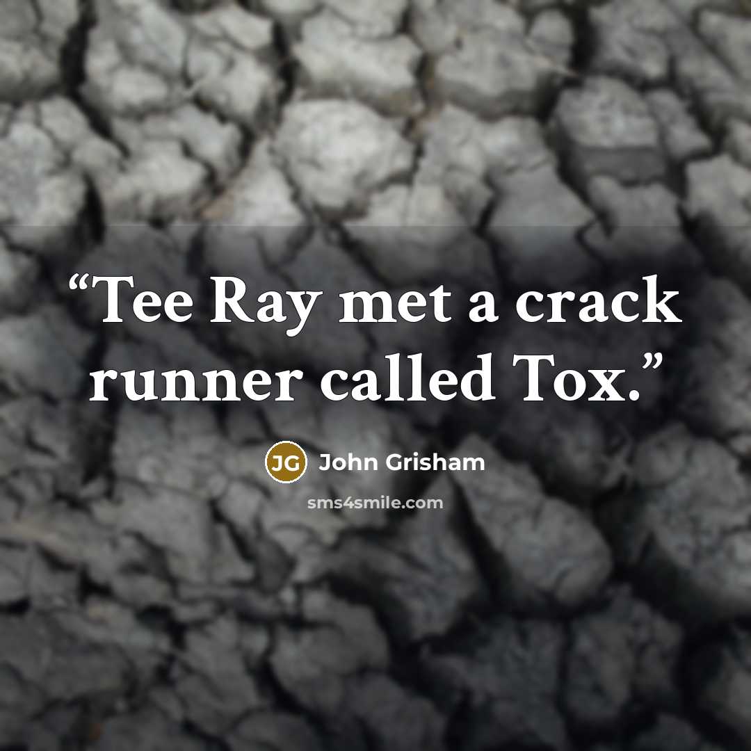 “Tee Ray met a crack runner called Tox.” quote by John Grisham