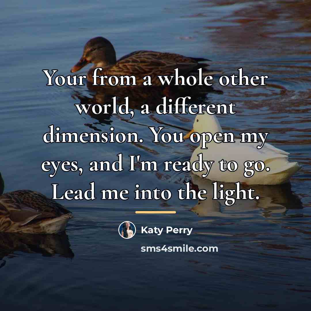 “Your from a whole other world, a different dimension. You…” quote by Katy Perry