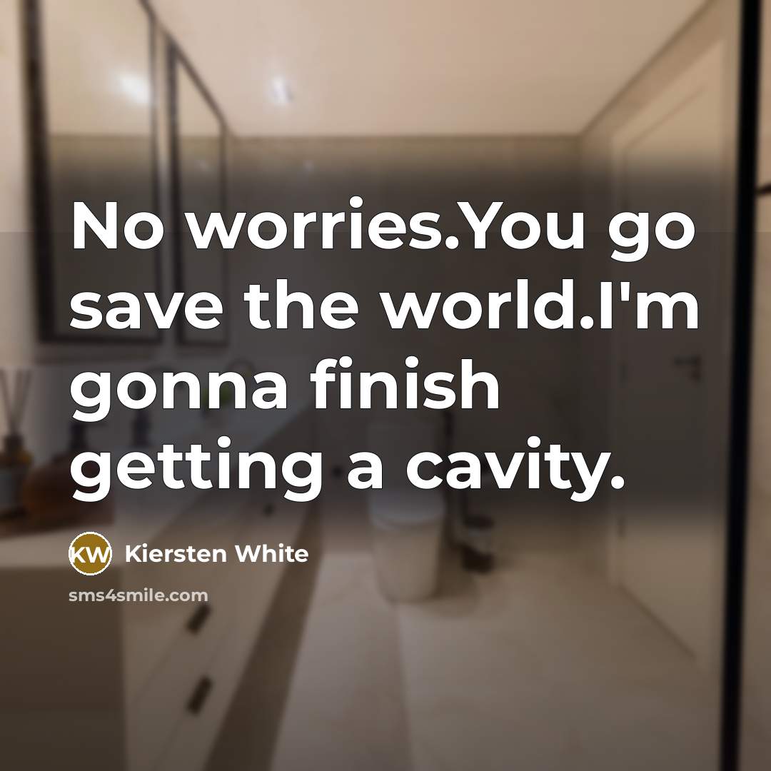 “No worries.You go save the world.I'm gonna finish getting a…” quote by Kiersten White