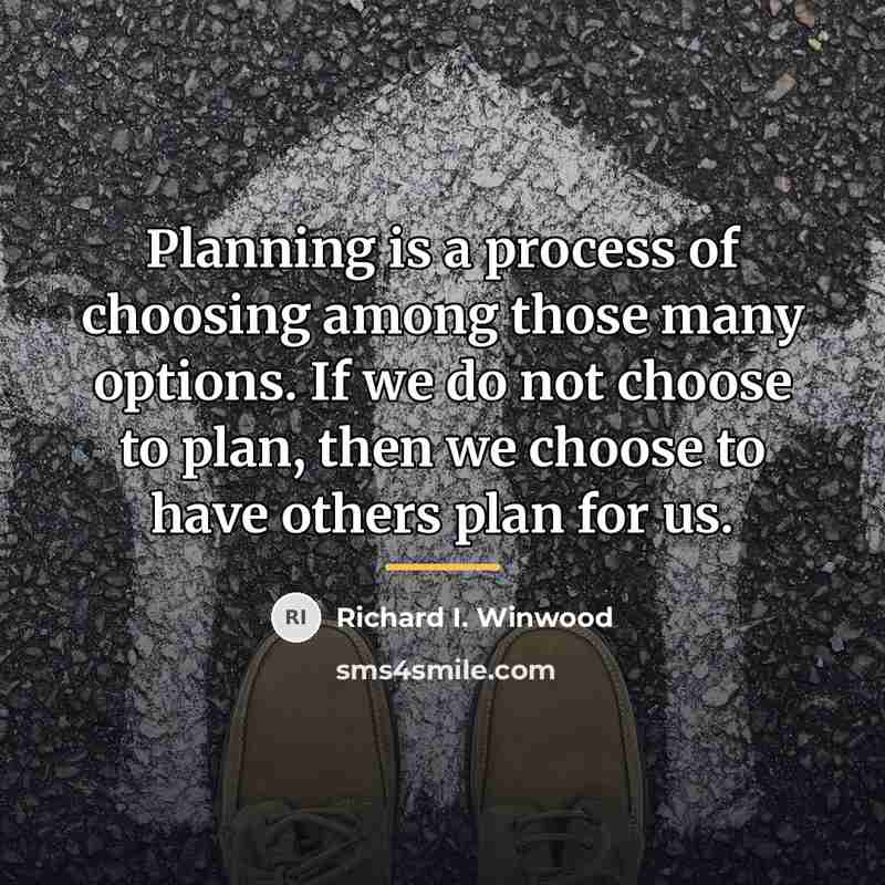 “Planning is a process of choosing among those many options.…” quote by Richard I. Winwood