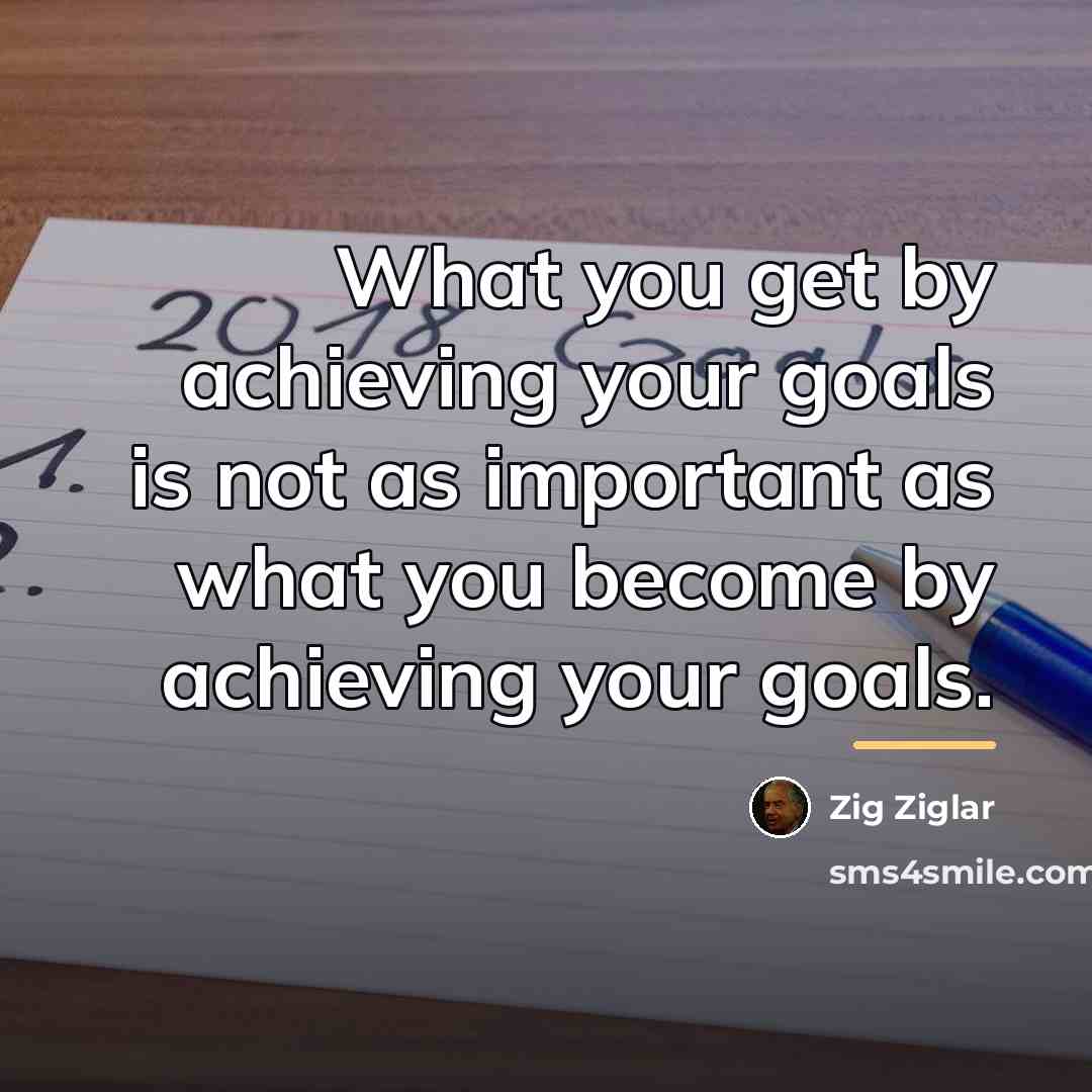 “What you get by achieving your goals is not as…” quote by Zig Ziglar