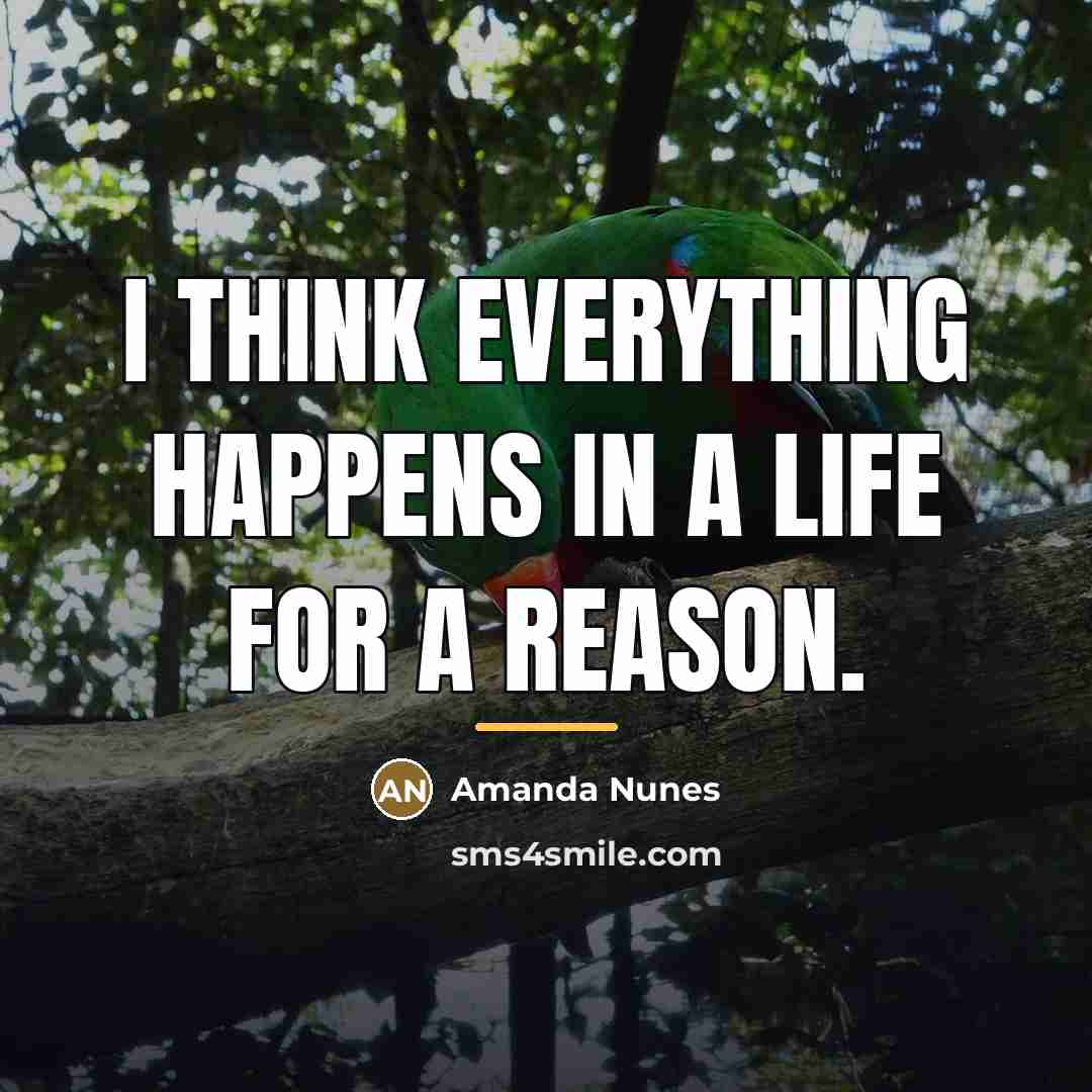 “I think everything happens in a life for a reason.…” quote by Amanda Nunes