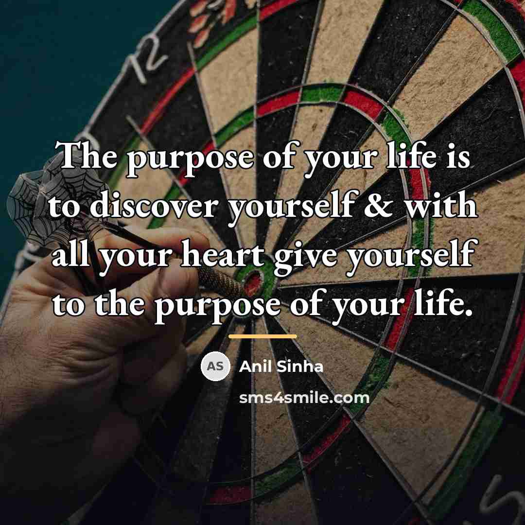 “The purpose of your life is to discover yourself &…” quote by Anil Sinha