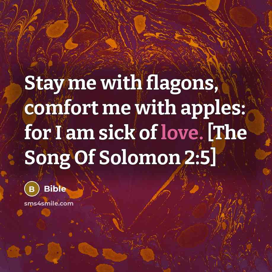 “Stay me with flagons, comfort me with apples: for I…” quote by Bible