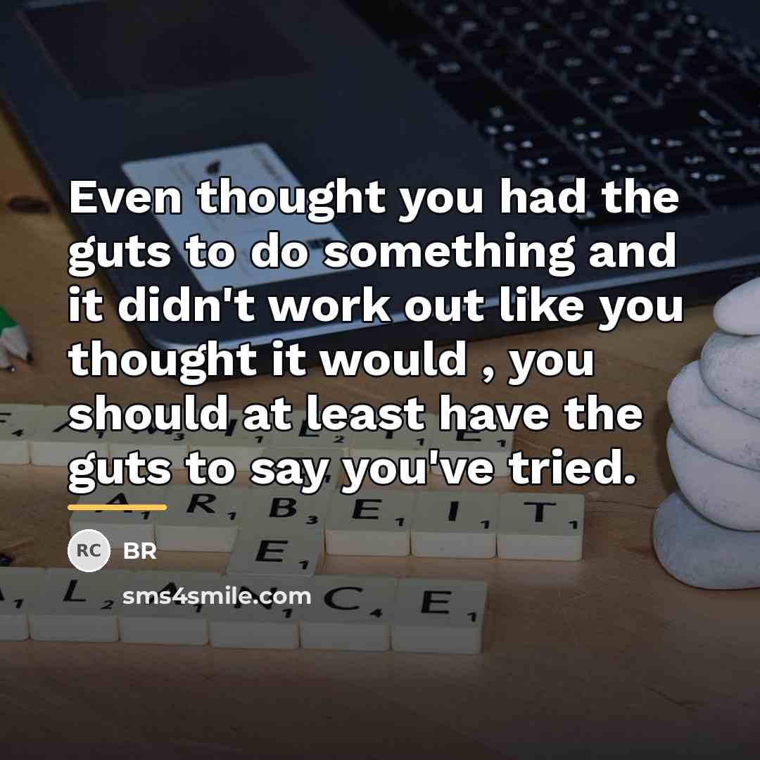 “Even thought you had the guts to do something and…” quote by BR
