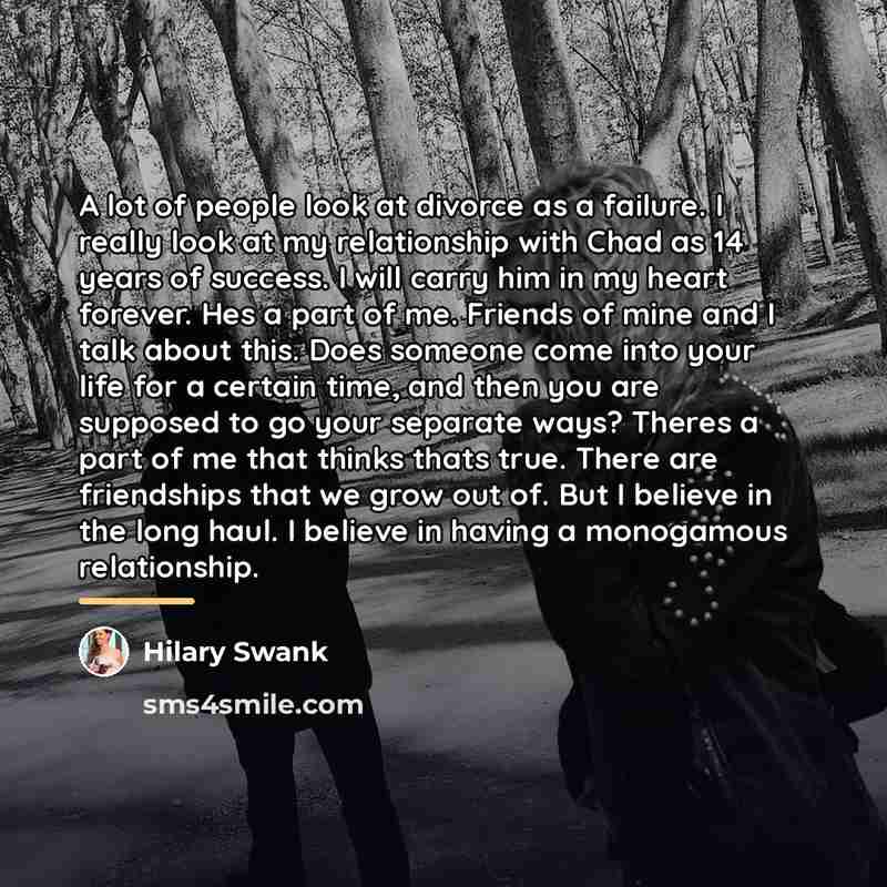 “A lot of people look at divorce as a failure.…” quote by Hilary Swank
