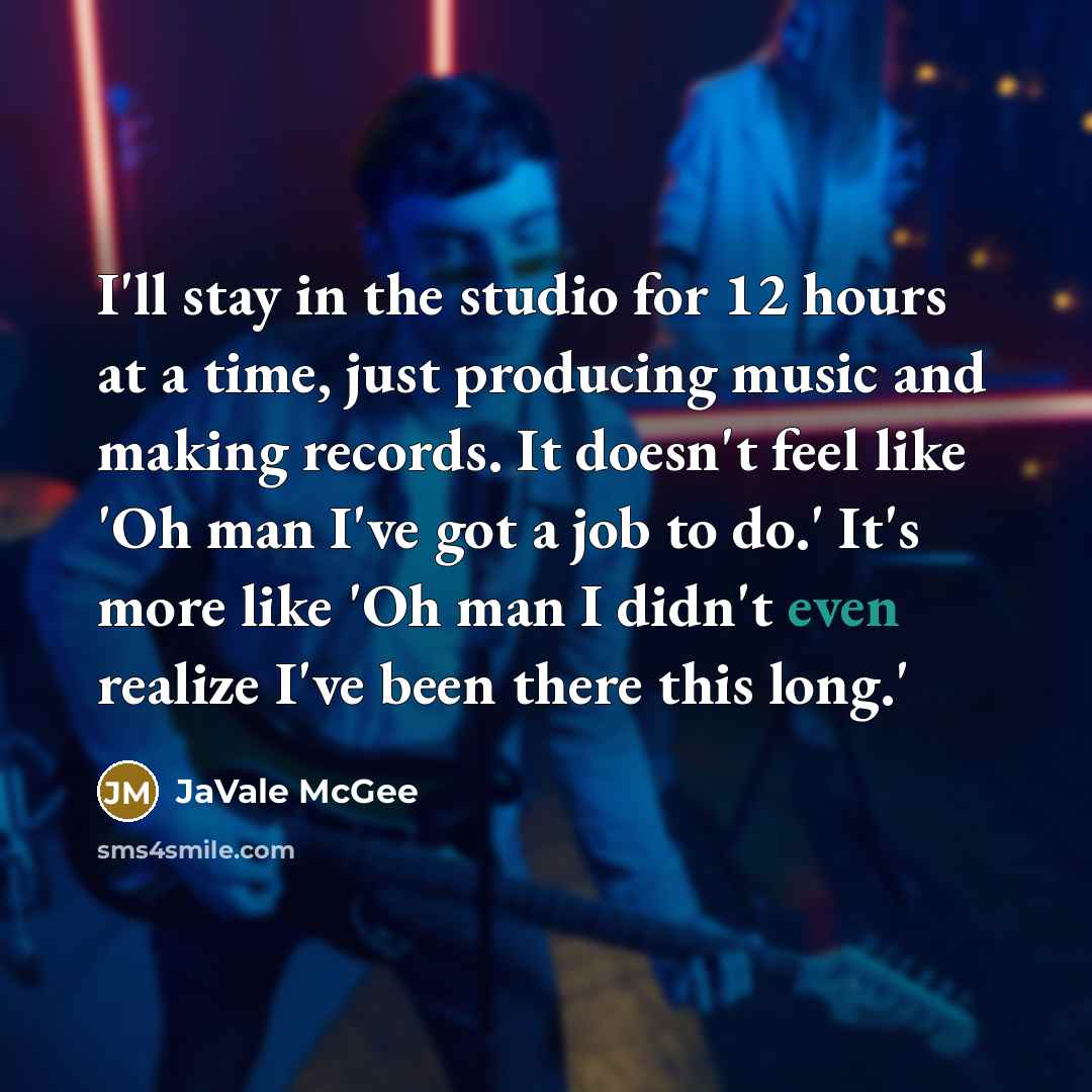 “I'll stay in the studio for 12 hours at a…” quote by JaVale McGee